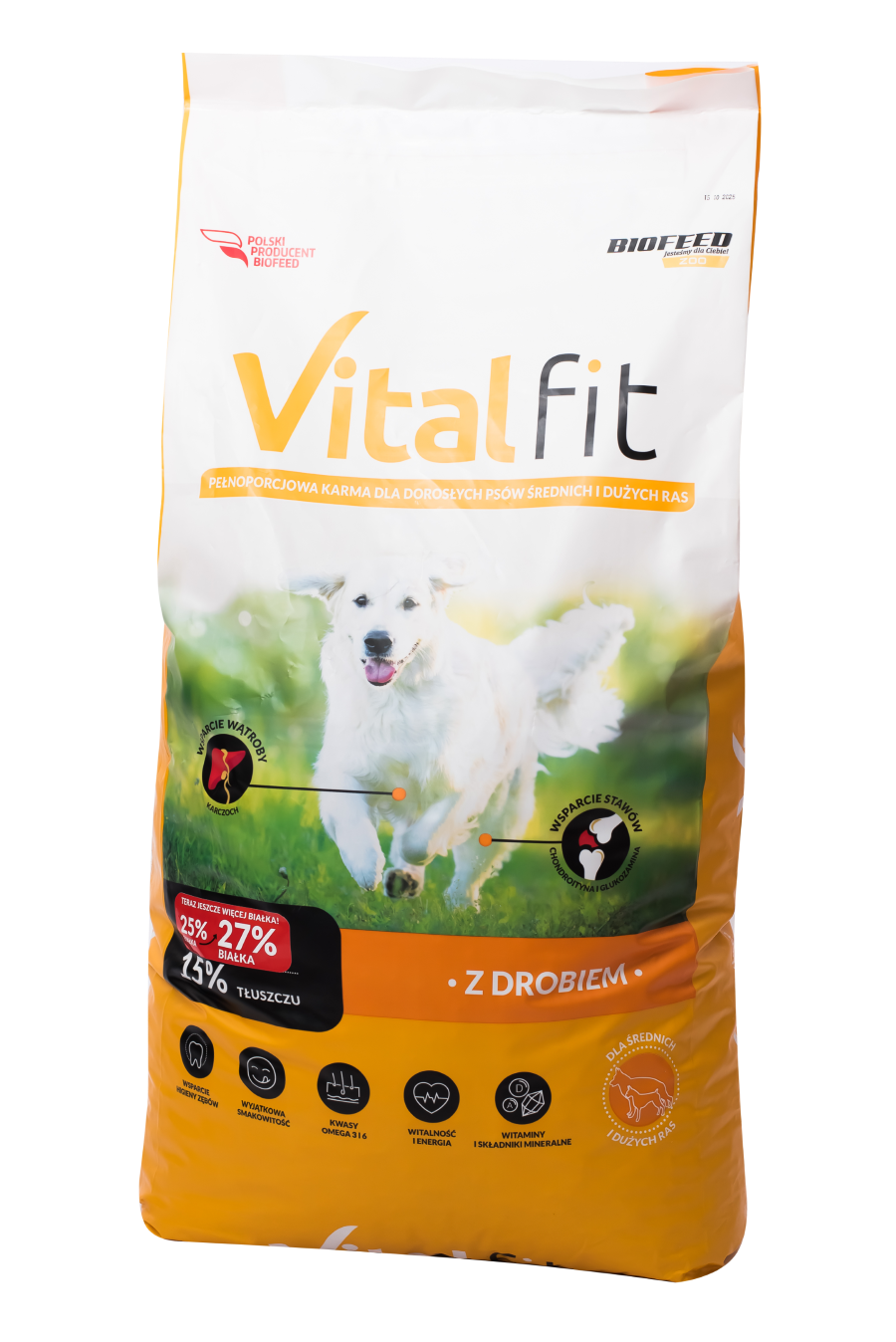 Сухий корм для собак BIOFEED VITAL FIT Adult, середніх і великих порід, з куркою, 15кг